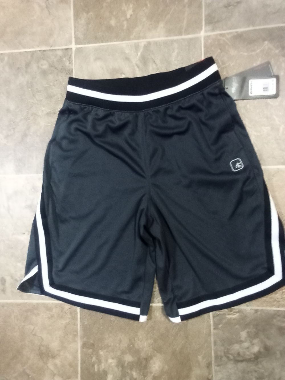 And1 Black Athletic Shorts with White Trim